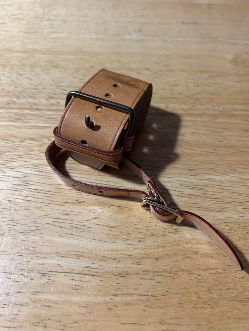Womens Louis Vuitton Tan Leather Designer Luggage Straps Only